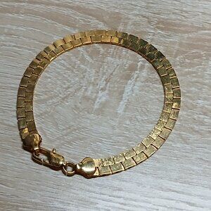 Korea Gold Tone Nugget Bracelet Vintage Costume Jewelry #53